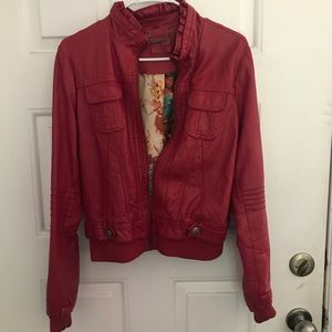 Red leather jacket